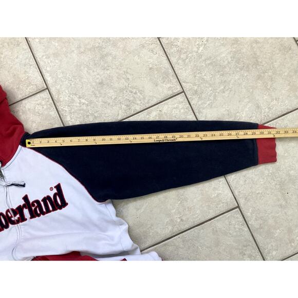 Vintage 90s Timberland Hoodie Mens XL Tall Zip Up Embroidered Urban Hip Hop - Picture 7 of 10